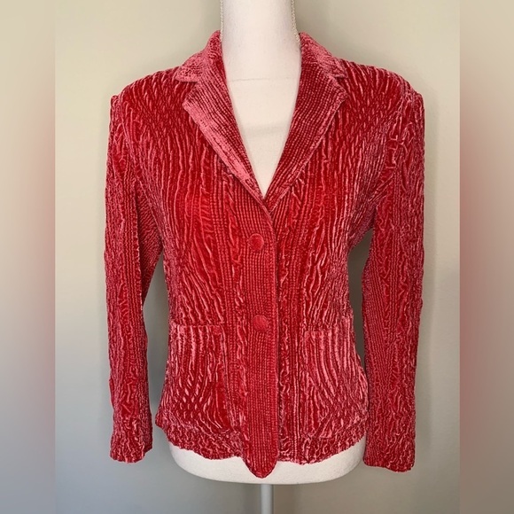 Great Cavalier by ST. PAUL Velvet Jacket Blazer Pink Women Size Small - Picture 1 of 9